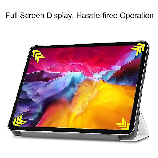 Nytt Fodral för Ipad Pro 11 2022 / 2021 / 2018 Custer Textur Läder Smart Tablet Fodral (svart) (Vit)