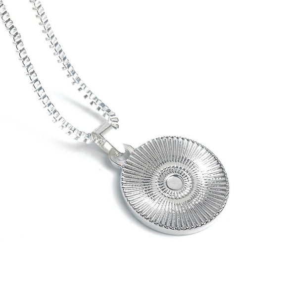 Unisex Saint Christopher Protect Us Brev Tryckt Helig Hänge Halsband Amulett (Silver)