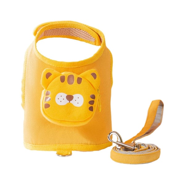 Cat Harness Convenient To Adjust The Tightness Cloth Comfortable Wearing Yellow Small Dog Backpack L