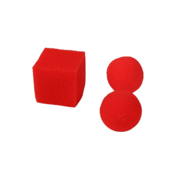 1 set trick rekvisita Supermjuk interaktiv njutbar minimalistisk röd boll fyrkantig svamp rekvisitasats roliga prylar