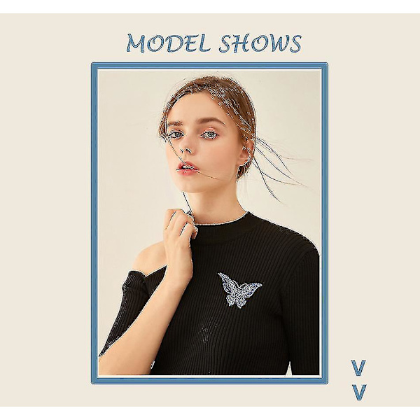 Retro Ny Krystal Sommerfugl Brosche Fashion Dyr Insekt Brosche High-End Vild Frakke Tilbehør Fest Smykker Tilbehør（Lilla）