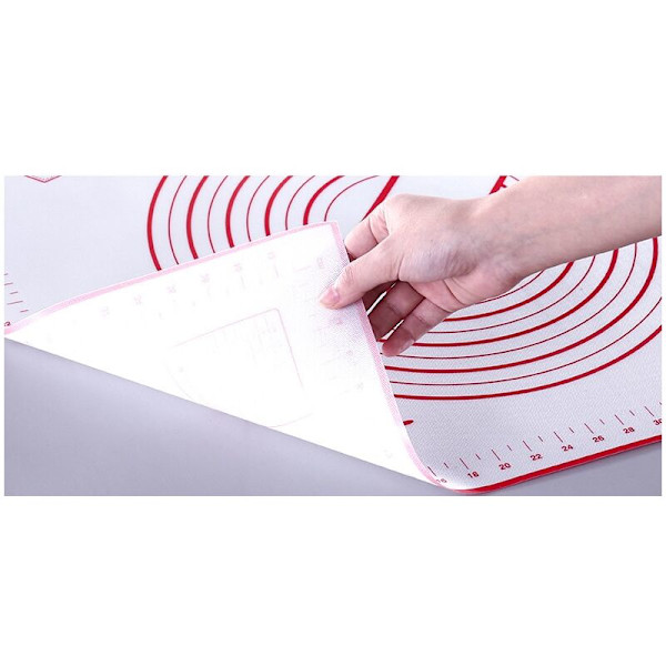 Non-stick silikonbakningsmatta degmattor med mått 1 st för 70 x 50 cm (röd)