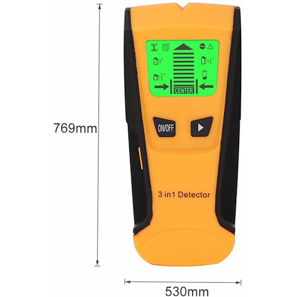 3 i 1 Metalldetektor Hitta Metall Träreglar Live Wire Detecting Väggscanner Elbox Finder Väggdetektor