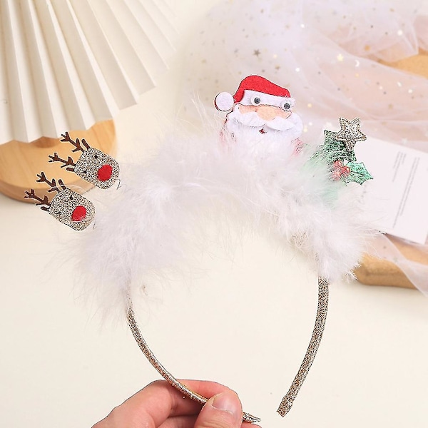Färgglad älg tomteform huvudband karneval jul hårbåge för vuxna barn