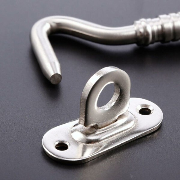 Storm Hooks, Rostfria Dörrkrokar, Flerfunktionskrokar för Skjul Dörr, Garage Dörr, Fönster, Stuga, 6\" 2 Pack