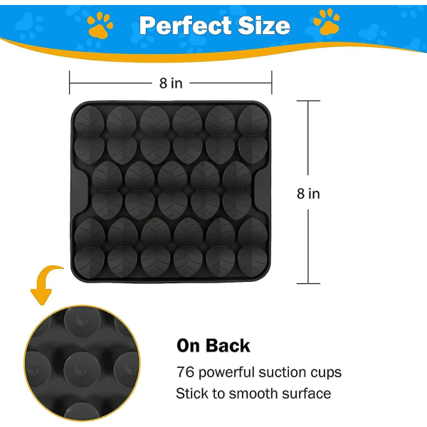 Silikon Snuffle Mat för Hundar, Slow Feeder Hundskålar, Hund Snuffle Mat Lick Mat för Luktträning Långsam Ätning（Svart）