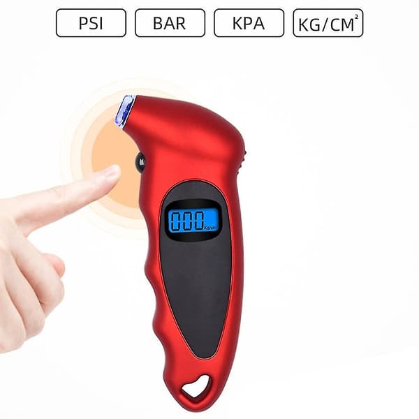 Digitalt däcktrycksmätare 150 Psi Abs 4 inställningar med bakgrundsbelyst Lcd-display（Blå）