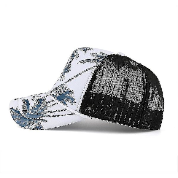 Kvinder Mænd Kokosnød Træ Tryk Baseball Cap Snapback Hip Hop Flad Hat Bu