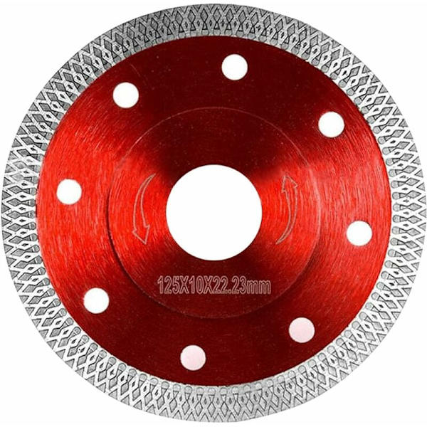 Diamantklinga 125 Kakel Torrskärning Fin Diamantklinga Diamantskärskiva Cirkelsågblad för Kakel Granit Keramik Marmor Kalksten Kakel Trä (125mm)