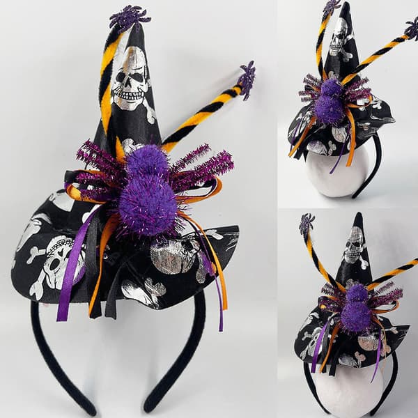 Halloween heksehatt hodeplagg heksehatt hodebånd hårbøyle goth hårbånd