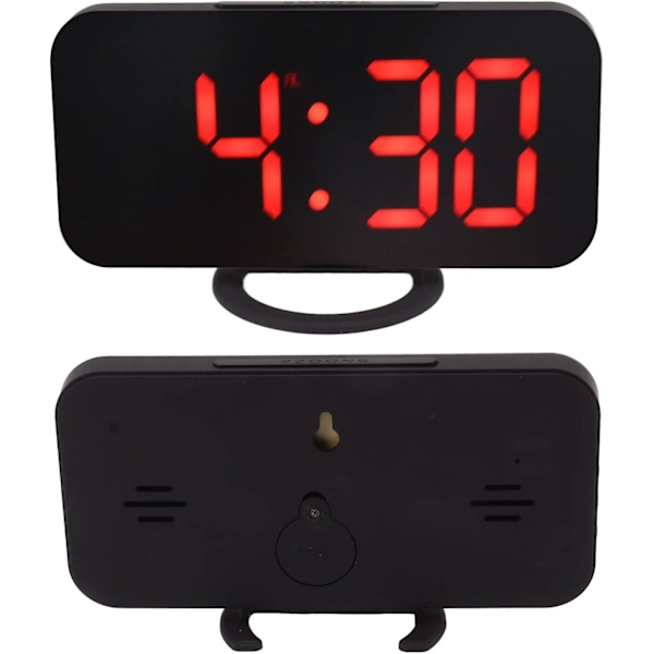 Digital spegelklocka dimbar dubbel USB-laddningsport LED elektronisk väckarklocka