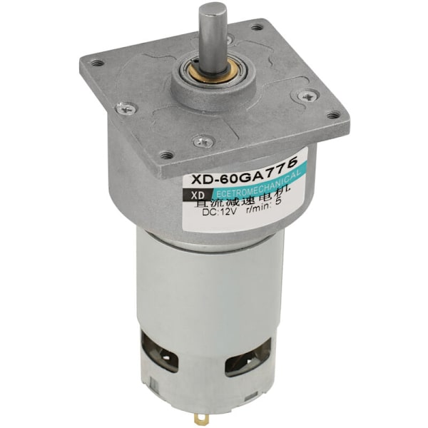 35W Micro DC-växelmotor i metall, justerbar hastighet medurs/moturs (12V, 5RPM)