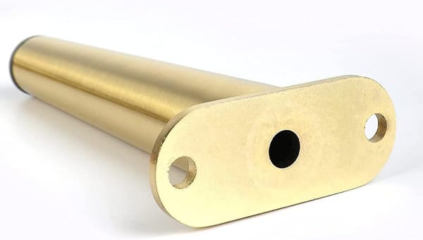 Rustfrit stålmøbelstøtteben - Udskift korte metalsofaben, planforsænkede ben til gør-det-selv-sofaborde - Guld (25 cm/9,8 tommer)
