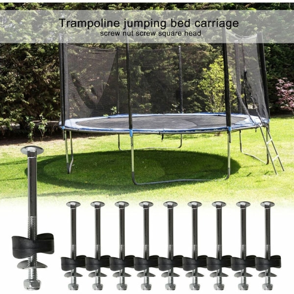 Set med 12 trampolindistanser med skruvar för att fixera studsmatta - studsmattabytestillbehör