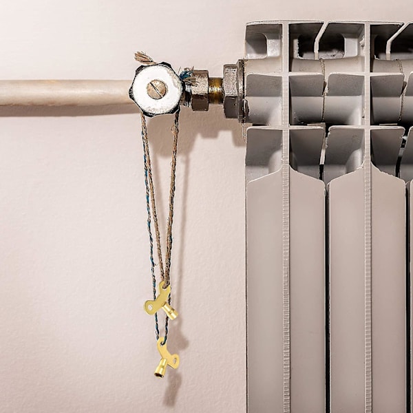 Radiator Nøgler Massiv Messing Radiator Udluftningsnøgle Udluftningsventil Nøgle Ur Type VVS Ventilnøgle Til Radiatorer Og Vandhaner(10stk, Guld)