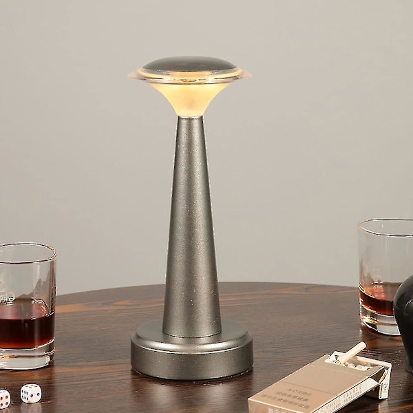 Bærbar trådløs restaurantbordslampe, oppladbar bordlampe med berøringskontroll 4000k LED-seng