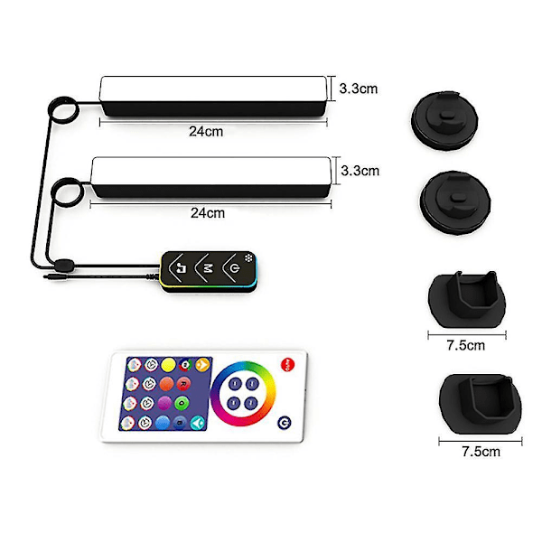 Smarte LED-lyslister, Rgb-lyslister med scenemodi og musiksynkroniseringsmodi, LED-lys til tv-ambiens