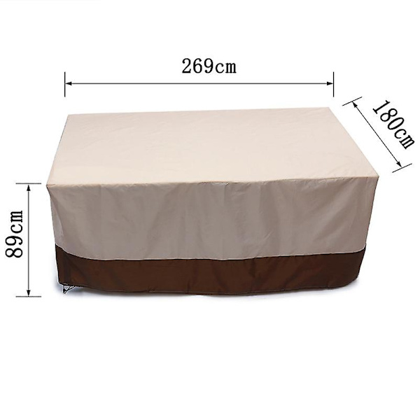 210d Oxford-stof Vandtæt Udendørs Have Patio Havemøbler Betræk Regn Sne Stol Betræk Sofa Bord Støv Betræk（269*180*89cm）