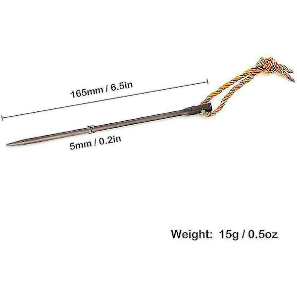 165 mm 15 g 1 stk. teltpløkker i titaniumlegering