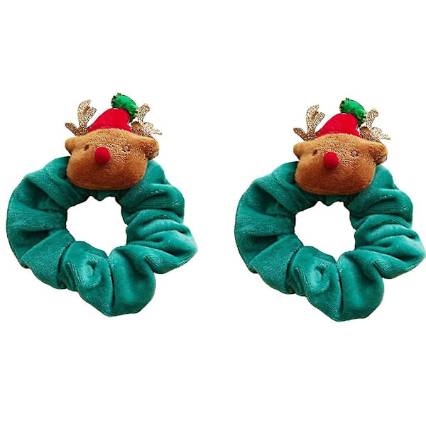 Julemanden Elk Hårstrik Jul Plys Scrunchies Julehår Tilbehør