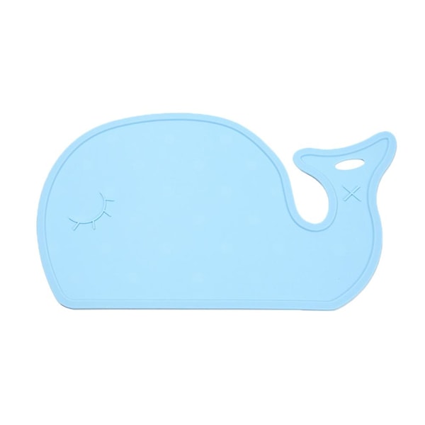 1 stk. Silikon Plassmatte Tegneserie Hval Bordmatte Barn Spisematte (Tilfeldig Farge)（46X28CM，Tilfeldig Farge）