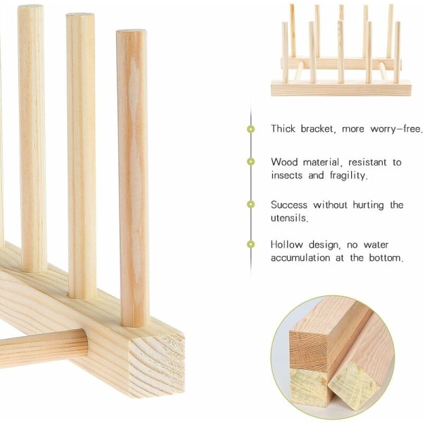 2 st bambu diskställ, trä diskställ, bambu diskställ, bambu diskställ för skål, koppar, skärbräda, CD-skivor, böcker
