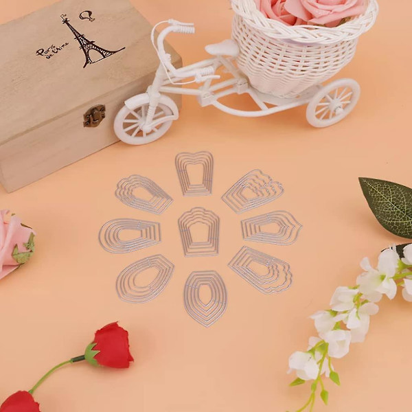 Blomskärningsformar Metall DIY Präglingsstencilar Mallar Formar för Scrapbooking 1 Set Heminredning Bildram