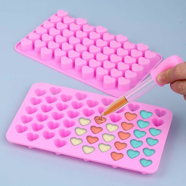 Hjerteformede silikoneforme med 2 dråber, hjerteformet gelé slik gummies chokolade