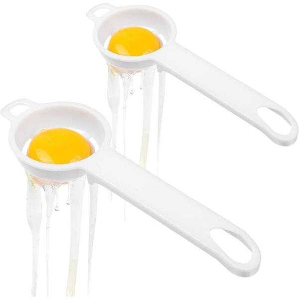 2 st äggseparatorer med långt handtag, ägguleseparator, enkel att ta bort äggvita, perfekt köksredskap (Vit??)