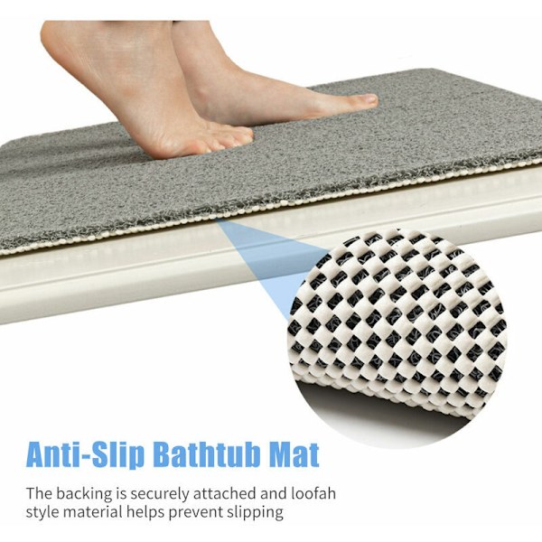 24\" x 16\" Duschmatta halkfri badmatta vattenabsorberande golvmatta maskintvättbar snabb torkning PVC Loofah badmatta för badrum sovrum kök beige