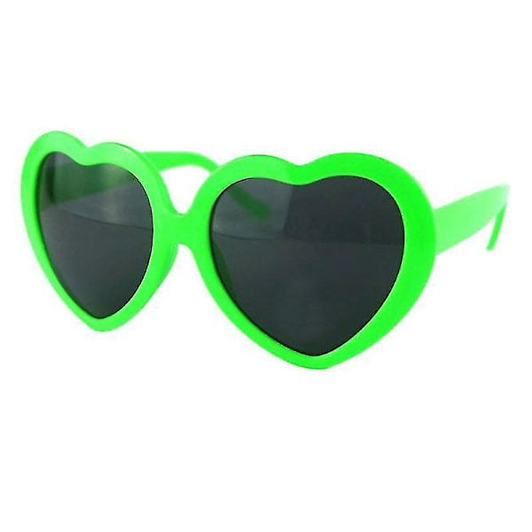 Overdimensjonerte hjerteformede briller St. Patrick's Day festøyewear solbriller (grønn)
