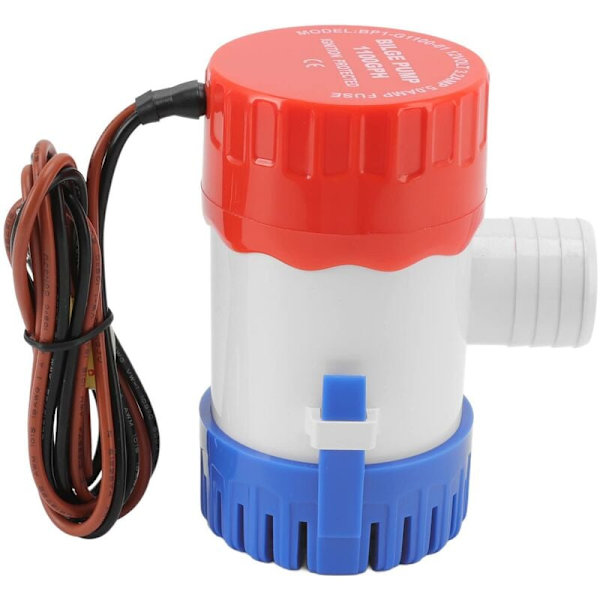 Icke-automatisk länspump i plast med vattenkylning, nedsänkbar marin vattenpump för pool, spa, båtlänspump (1100 GPH 12V)