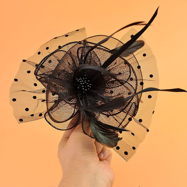 Mesh Blomster Hodeplagg Cocktail Fascinators Hatter Hodeplagg Fjær Hårklips
