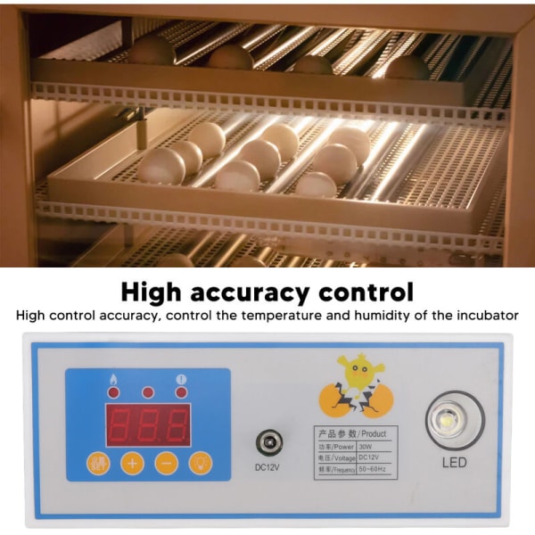 Inkubator Temperaturregulator Digital Helt Automatisk Äggkläckningsmaskin Termostat 30W 12V