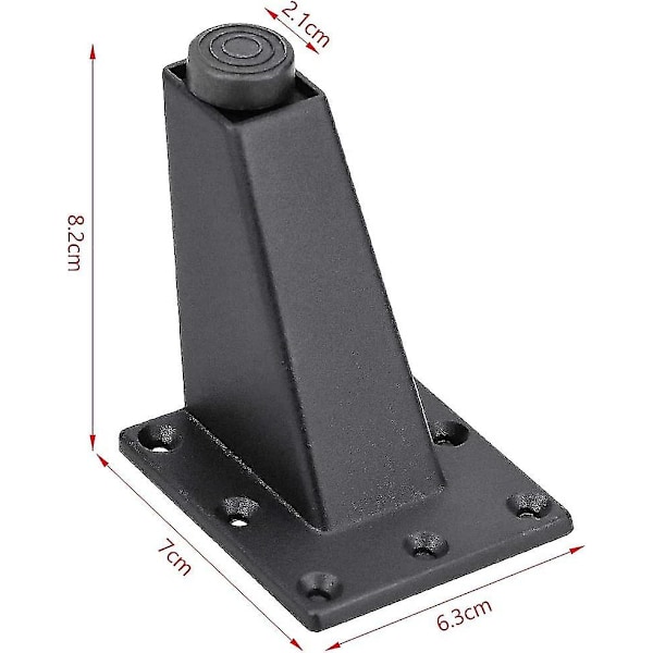 4 stk. Heilwiy møbelfødder sort skrå 8,2 cm hyldefødder møbelfødder sæt skrivebord bord gave