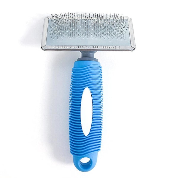 Pet Comb hair brush dog steel comb grooming for Indoor Cats Dogs Self Cleaning Grooming blue