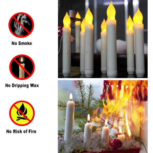 Set med 12 LED-ljus, flamlösa bordsljus, batteridrivna