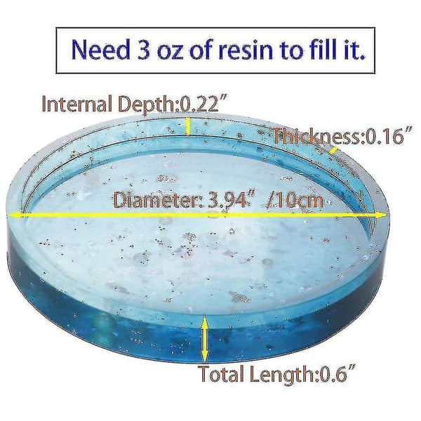 4-pack stort DIY runt silikonform, diameter 3,94 tum/10 cm