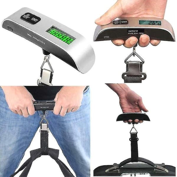 Bärbar digital bagagevåg 110lb/50kg, temperatursensor, LCD-display