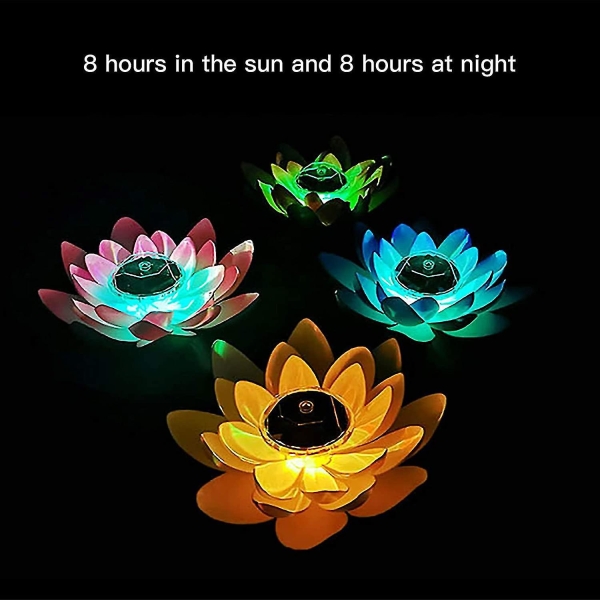Solar Garden Pool Dekorativ Lotus Lampe (1 stk)