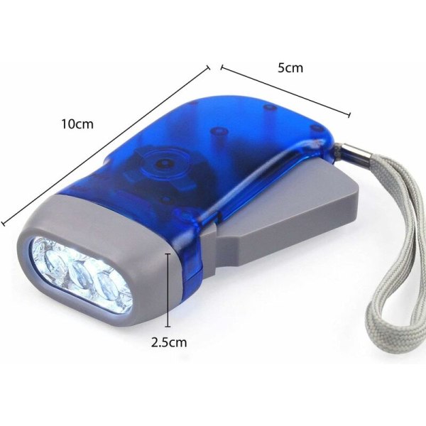 Handtryck Ficklampa - Trädgårdsredskap - 3 LED Ficklampor