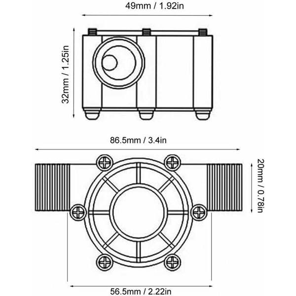 DC Micro Hydro Turbine Vattengenerator 12V DC 10W