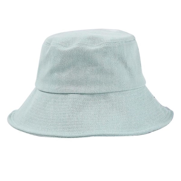 Solhat, Dame Bucket Solhat, Foldbar Udendørs Hurtigtørrende Hat, Vind- og Uv-resistent Hat (sort)（lyseblå）