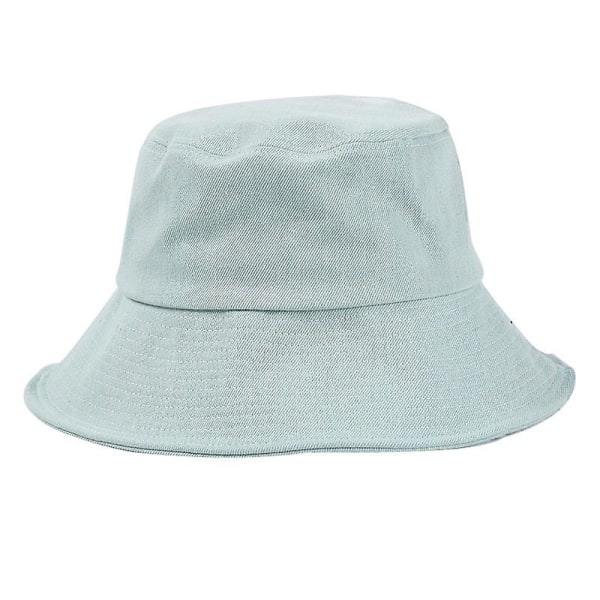Solhatt, Bøttesolhatt for kvinner, Sammenleggbar Utendørs Hurtigtørkende Lue, Vind- og UV-bestandig hatt (svart) (lyseblå)