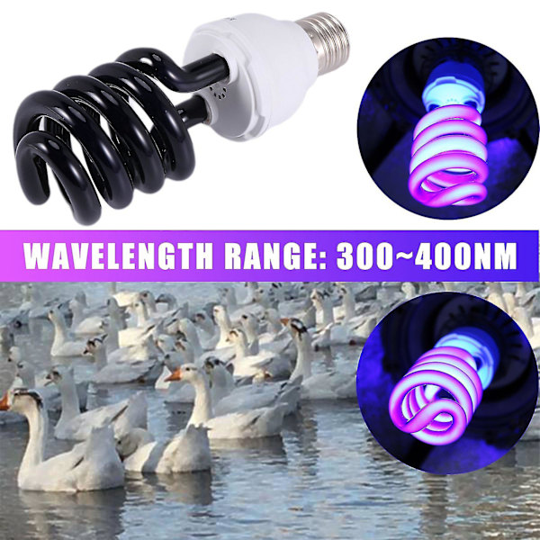 E27 40w UV Ultraviolet Fluorescerende Sortlys CFL Pære Lampe 220v Form: Spiral Watt Spænding (Sortlys)