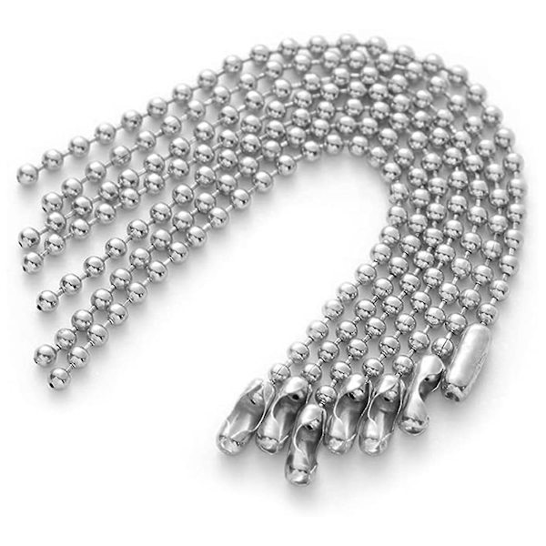 150 st 1,5 mm silverpläterade kulkedjor halsband pärlkontakter