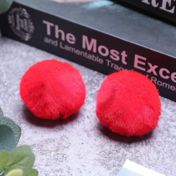 Tekoturkis Pom Pom Die Diy Craft Jouluasu Pukujuhlan Koristeet 50 Kpl (punainen, vihreä)