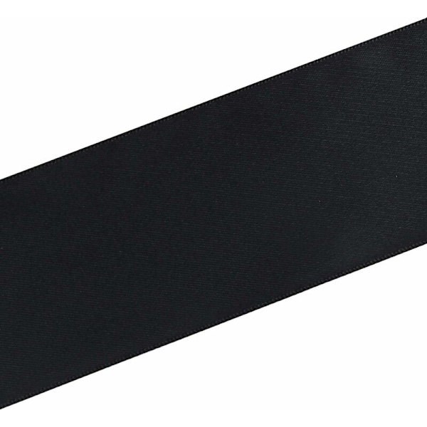 50 mm bred dubbelsidig satinband - 9 meter (030 svart)