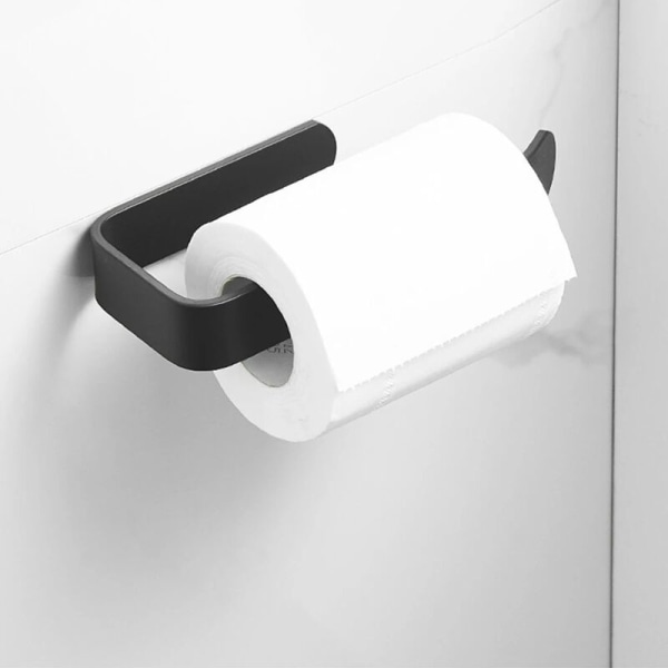 WC Väggmonterad Toalettpappershållare Rostfritt Stål Badrum Kök Rulle Tillbehör Pappershanddukshållare Tillbehör 1 Styck Svart