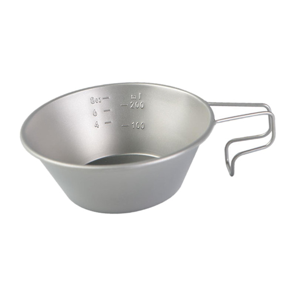 300 ml Camping Titanium Skålar Med Fällbart Handtag Bestick Lätt Att Rengöra